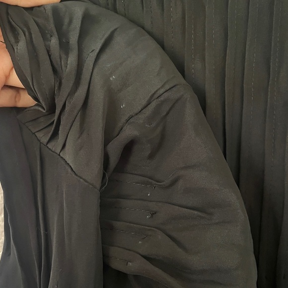 Natalie Martin Black V Neck Short Sleeve Silk Mini Dress Size Small - Picture 5 of 6